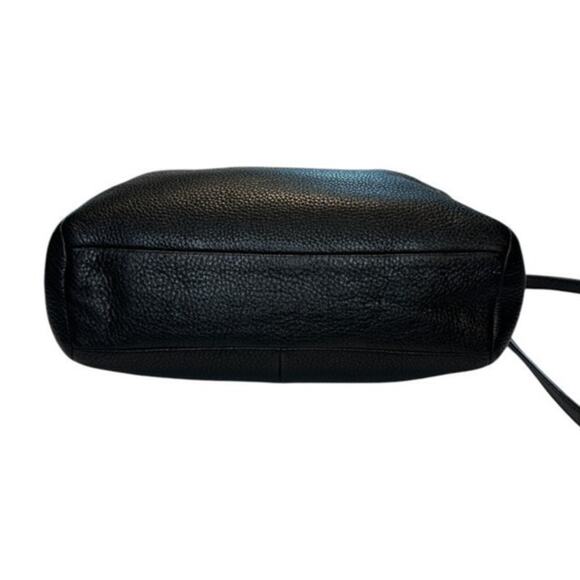 Coach Black Pebble Leather Zip Closure Double Handle Shoulder Crossbody Bags - Picture 6 of 13